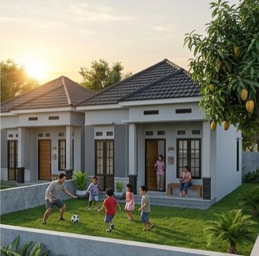 Anak-anak Bermain di Halaman Cluster — galeri perumahan PT. Cahaya Sakofa Mulia